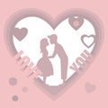 Valentine`s day card with couple of lovers Royalty Free Stock Photo